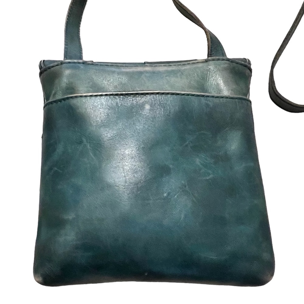 Patricia Nash Granada Green Woven Distressed Leather Messenger Crossbody Bag - Picture 3 of 15